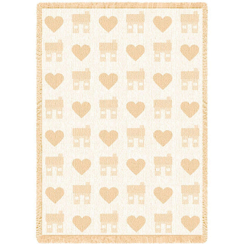 Heart and House Natural Blanket