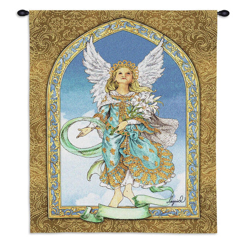 Mint Angel Wall Tapestry With Rod