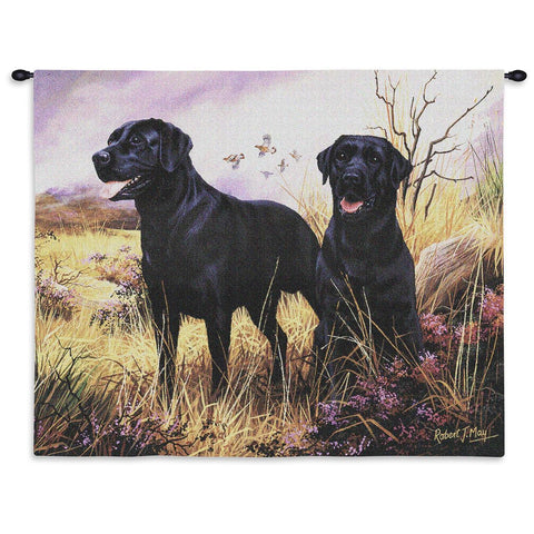 Labrador Retriever Black Wall Tapestry with Rod