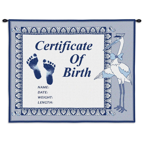 Birth Certificate Boy Wall Tapestry With Rod