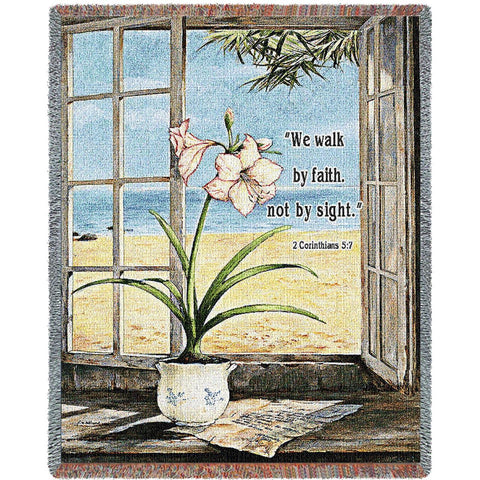 Ocean Amaryllis Tapestry Blanket