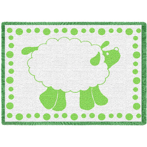 Baby Lamb Green Small Blanket