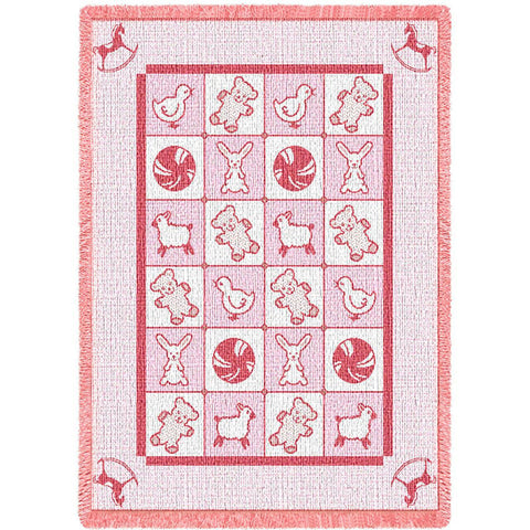 Baby Icons Pink Mini Blanket