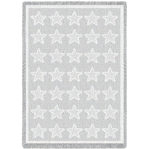 Stars White Natural Blanket
