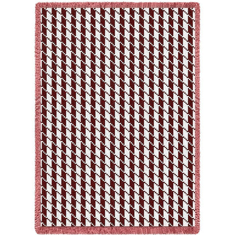 Houndstooth Cranberry Blanket