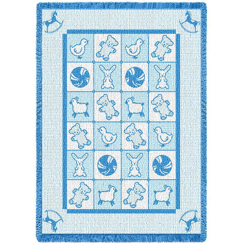 Baby Icons Blue Small Blanket