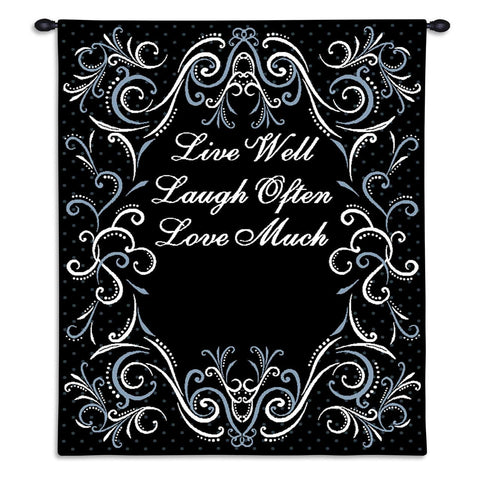 Life Scroll Licorice Wall Tapestry With Rod