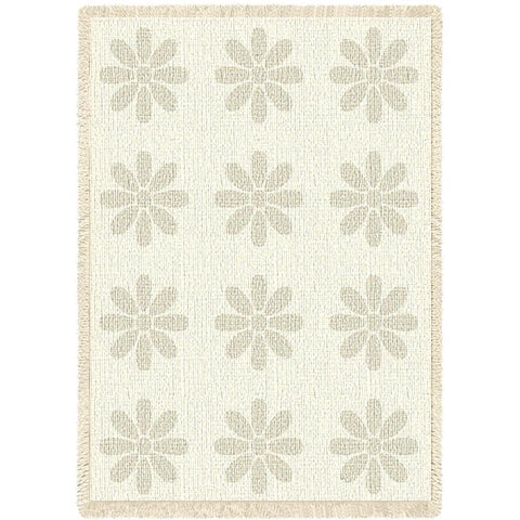 Flowers Natural Mini Blanket