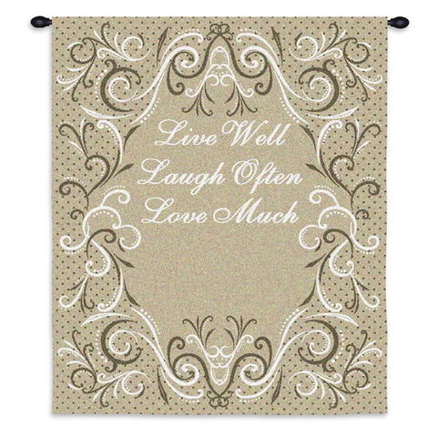 Life Scroll Toffee Wall Tapestry With Rod