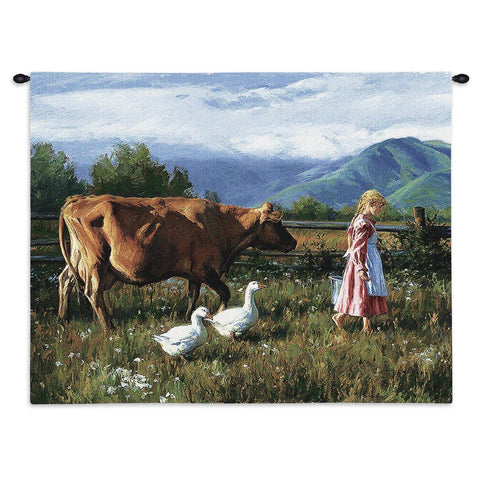 Morning Walk Wall Tapestry With Rod