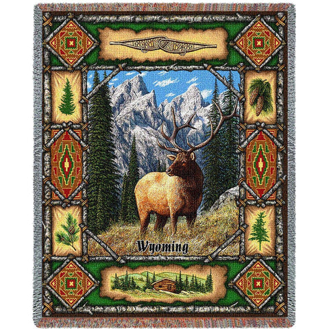 Wyoming Elk Lodge Blanket