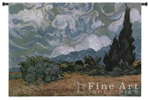 Wheat Field with Cypresses Wall Tapestry