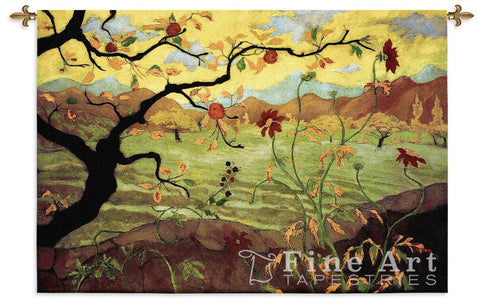 Apple Tree With Red Fruit Wall Tapestry