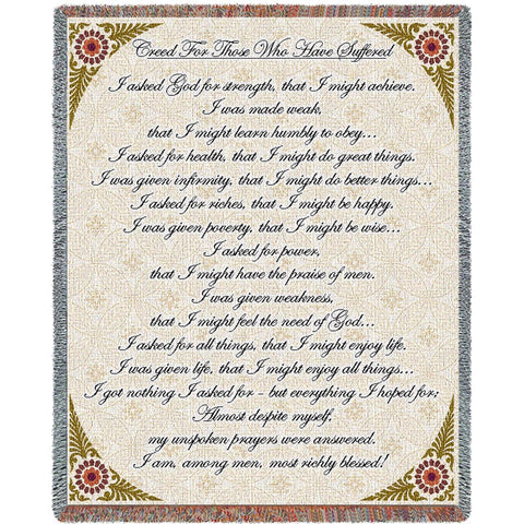 Creed For Those Who Suffer Blanket