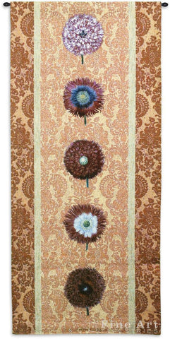Floating Botanical Apricot Wall Tapestry