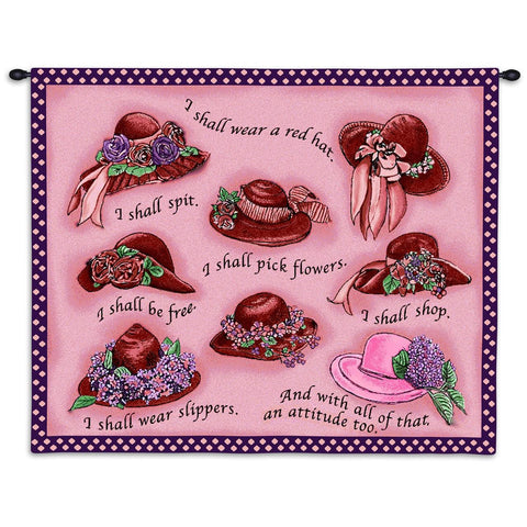 Red Hat Wall Tapestry With Rod