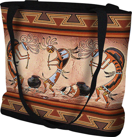Kokopelli Pot Dance Tote Bag