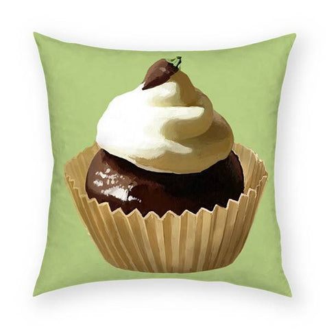 Chocolate Cupcake Pillow 18x18