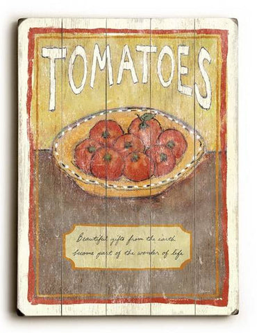 0003-0130-Tomatoes Wood Sign 14x20 (36cm x 51cm) Planked