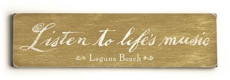 0002-8207-Listen to Life's Music Wood Sign 6x22 (16cm x56cm) Solid