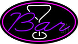 Purple Bar With Martini Glass Neon Sign 17" Tall x 30" Wide x 3" Deep
