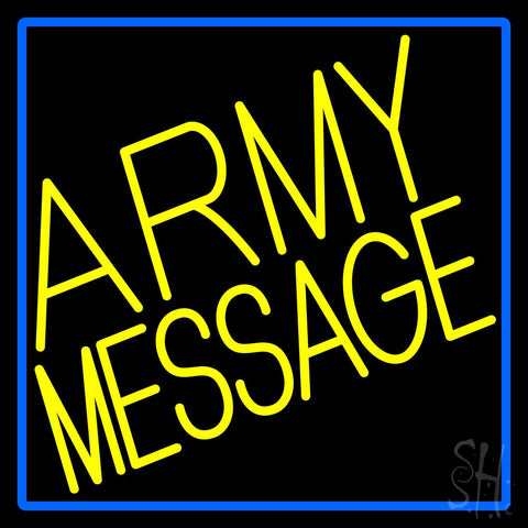 Custom Army With Blue Border Neon Sign 24