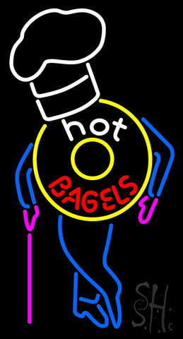 Hot Bagels With Chef Neon Sign 37