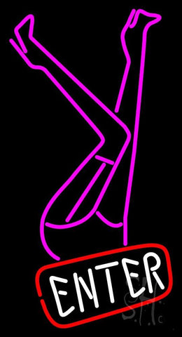 Strip Girl Enter Logo Neon Sign 20