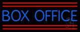 Blue Box Office Red Double Lines Neon Sign 13" Tall x 32" Wide x 3" Deep
