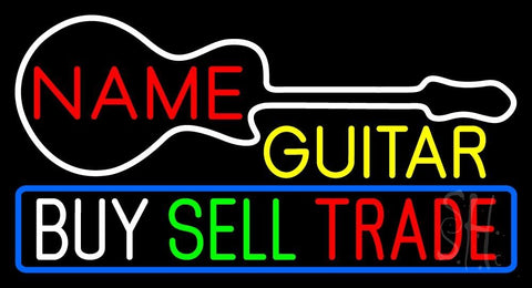 Custom Yellow Guitar Buy Sell Trade Neon Sign 20