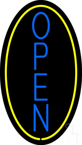 Vertical Open with Oval Neon Sign 30