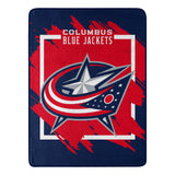 Columbus Blue Jackets Blanket 46x60 Micro Raschel Dimensional Design Rolled
