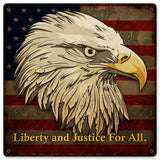 Liberty And Justice For All Vintage Sign Metal Sign