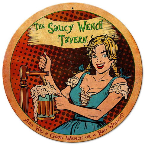 Saucy Wench Tavern Vintage Sign Metal Sign