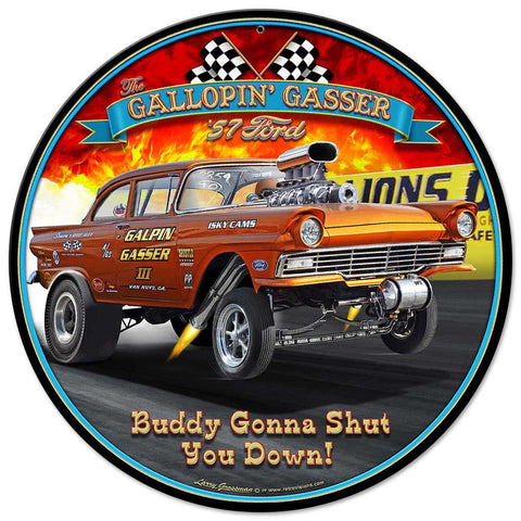 1957 Ford Gasser Vintage Sign Metal Sign