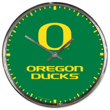 Oregon Ducks Clock Round Wall Style Chrome