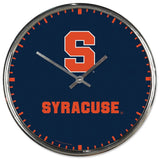 Syracuse Orange Clock Round Wall Style Chrome