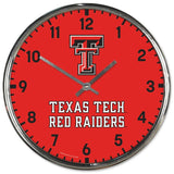 Texas Tech Red Raiders Clock Round Wall Style Chrome