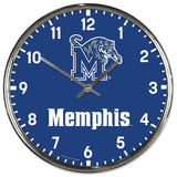 Memphis Tigers Clock Round Wall Style Chrome