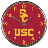 USC Trojans Clock Round Wall Style Chrome