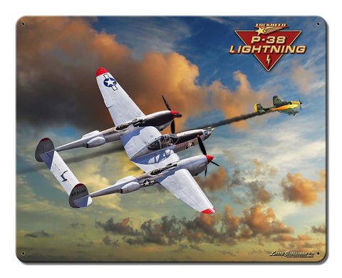 P-38 J Lightning Vintage Sign Metal Sign