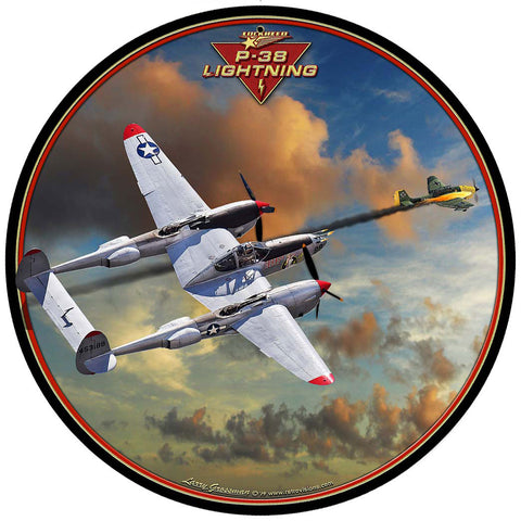 P-38 J Lightning Vintage Sign Metal Sign