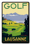 Golf Lausanne Switzerland Vintage Sign Metal Sign