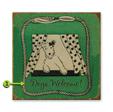 Dogs Welcome Wood Sign 28x28