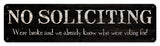 No Soliciting Vintage Sign Metal Sign