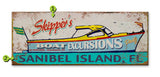 Boat Excursions Wood Sign 17x44