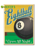 Eightball Lounge Wood Sign 28x38