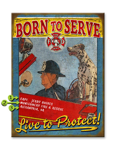 Born to Serve Wood Sign 23x31
