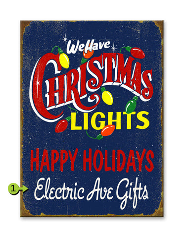 Xmas Lights Wood Sign 17x23