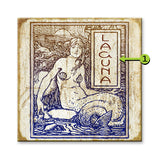 Blue and White Mermaid Wood Sign 28x28